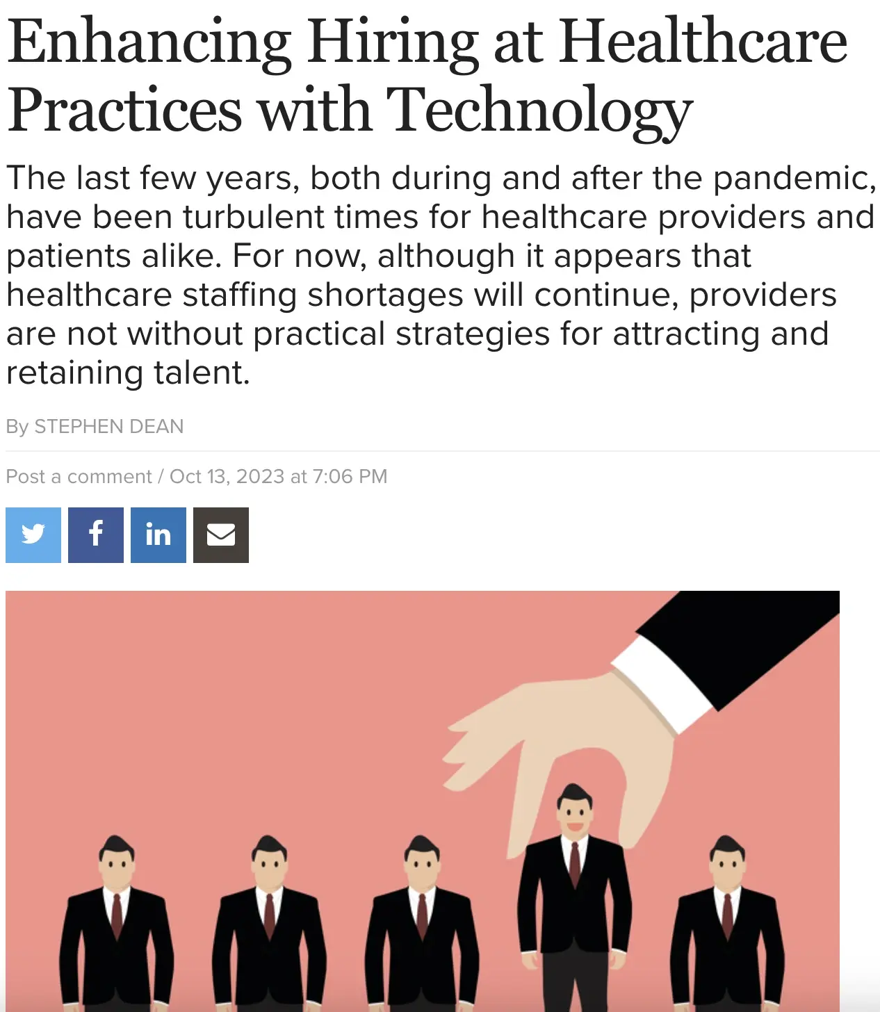 MedCity: 'Enhancing Hiring At Healthcare Practices With Technology'